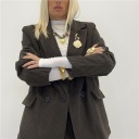 completo giacca over e pantalone modello wide leg velvet